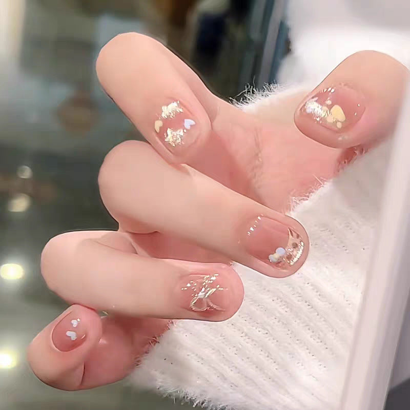 Artistic Press-On Nail Art Set with Floral and Gemstone Accents Bowlift
