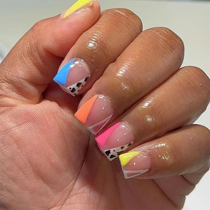 Creative Geometric Press-On Nails Bowlift