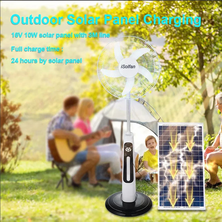 Unisex Solar Powered Standing Fan with Remote Control and Charging Function Bowlift