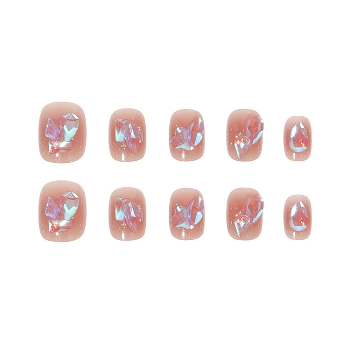 Elegant Crystal-Embellished Press-On Nail Set Bowlift
