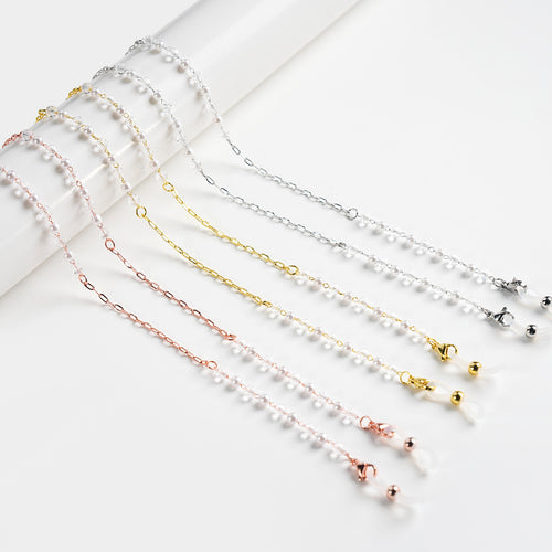 Elegant Pearl-Accented Eyewear Chain Bowlift