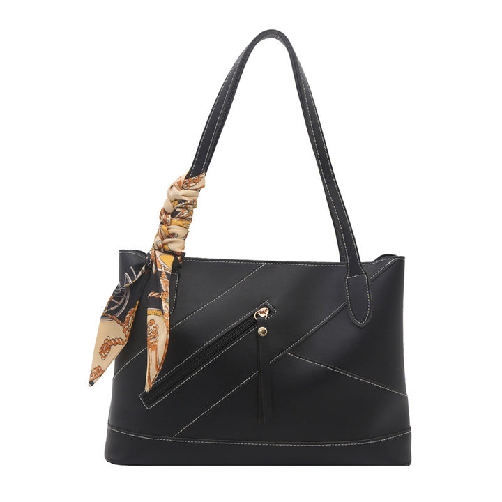 Stylish Tote Bag with Decorative Scarf