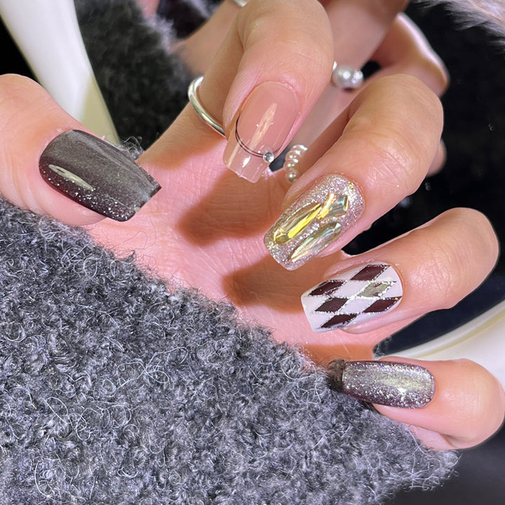 Glossy Decorative Press-On Nails Set Bowlift