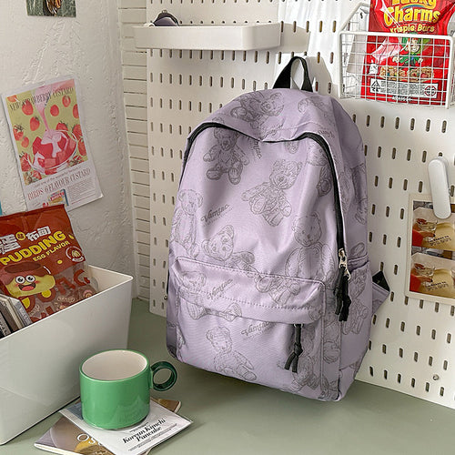 Cute Teddy Bear Print Backpack
