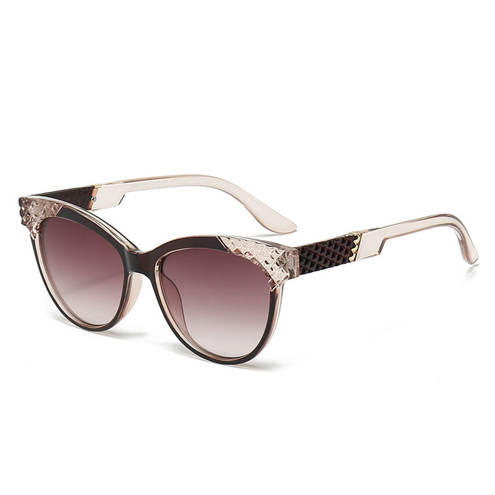 Women's Cat-Eye Sunglasses with Structured Frame and UV Protection Bowlift