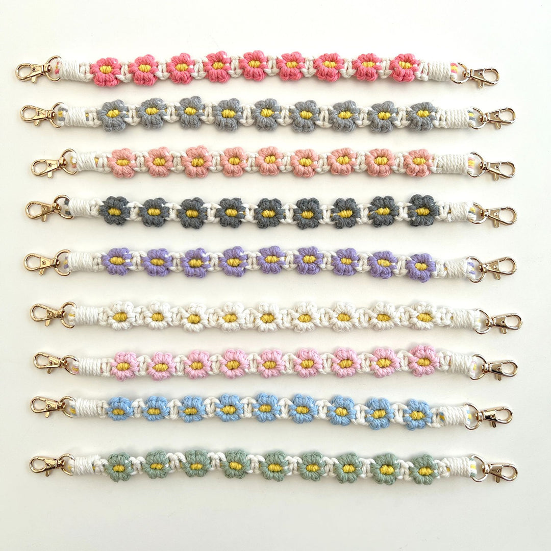 Floral Macrame Keychain Strap Bowlift