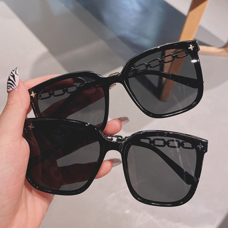Women's extra-large sunglasses with fashionable chain frame Bowlift