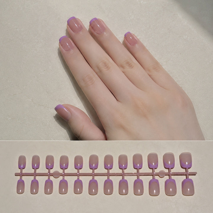 Chic French Tip Press-On Nail Art Set Bowlift