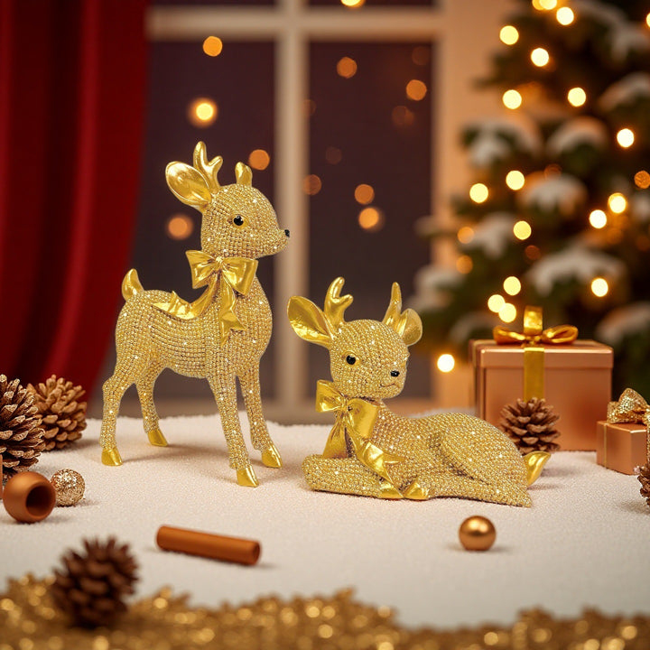 Luxurious Reindeer Sculpture Bowlift