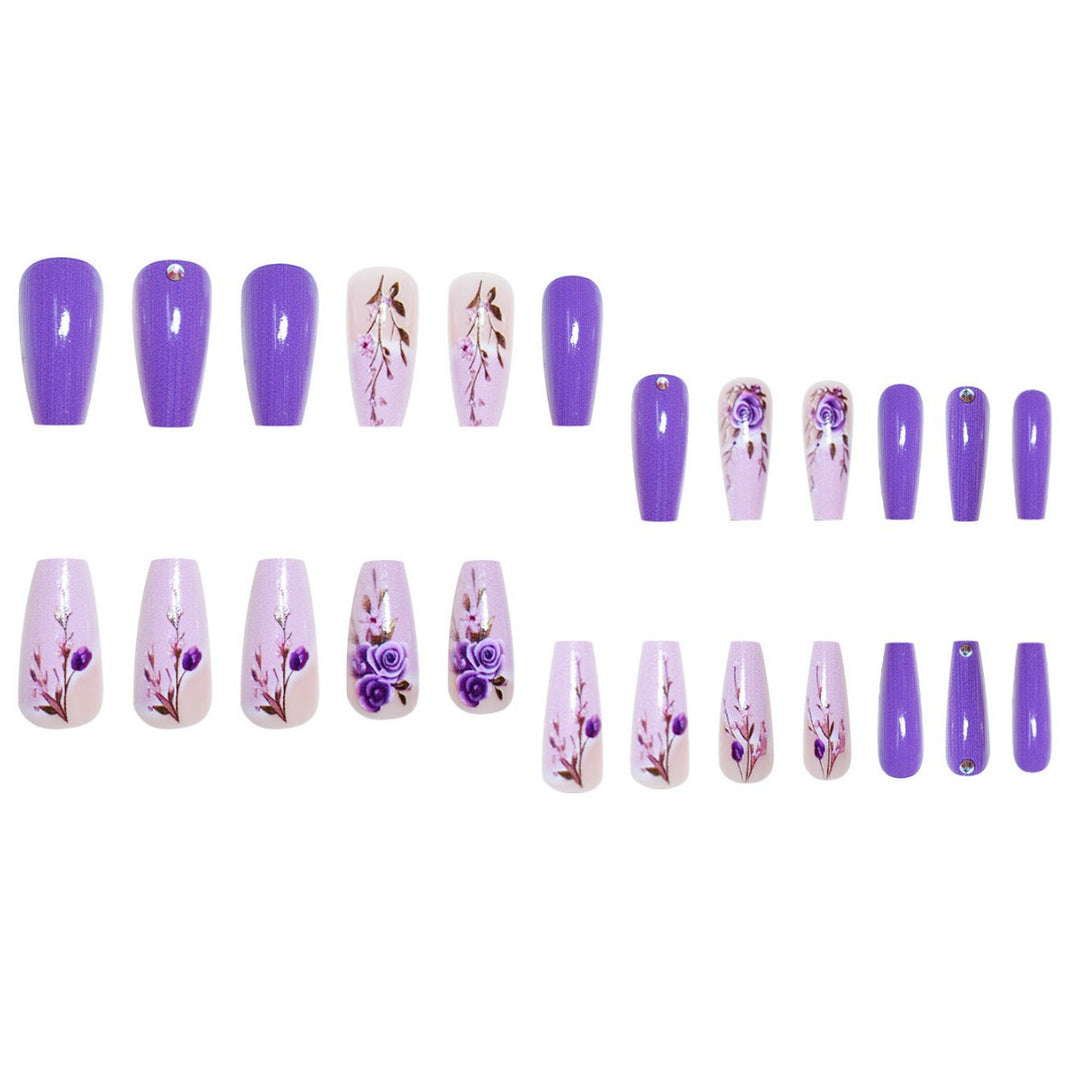 Elegant Floral 3D Press-On Nail Extensions Bowlift