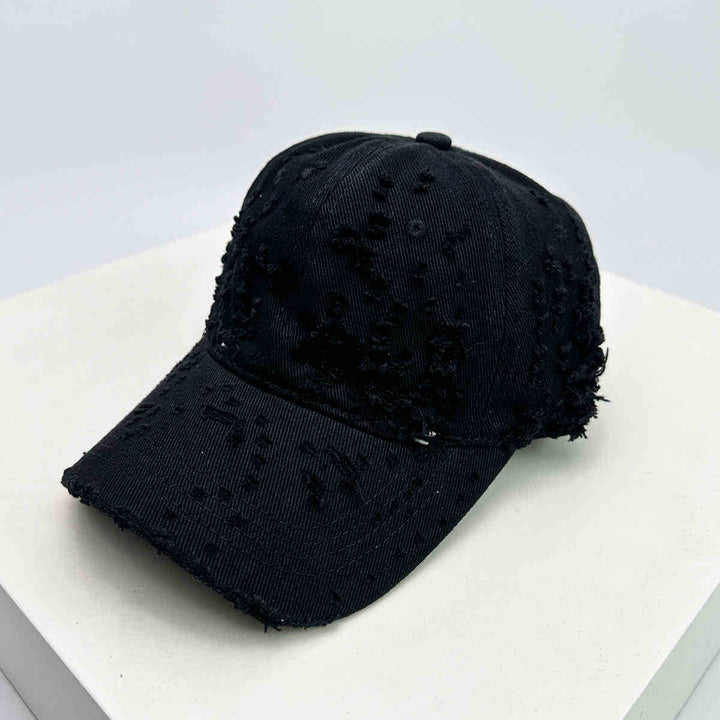 Women's Distressed Textured Baseball Cap Bowlift