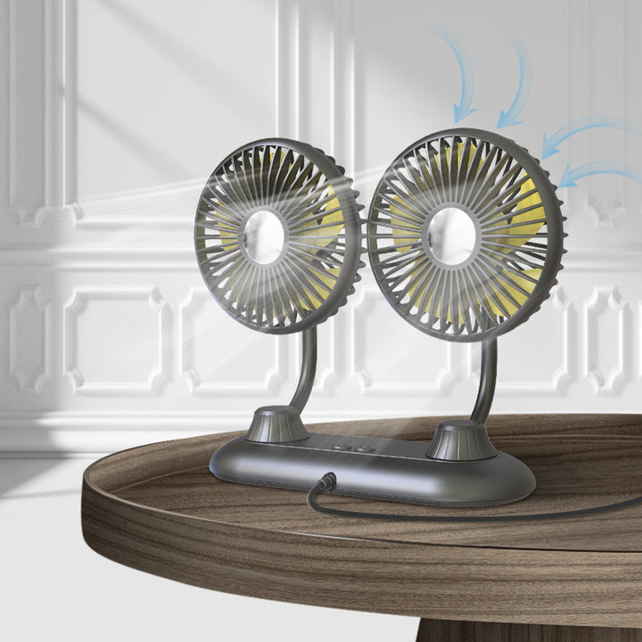 Portable Dual Adjustable USB Desk Fan Bowlift