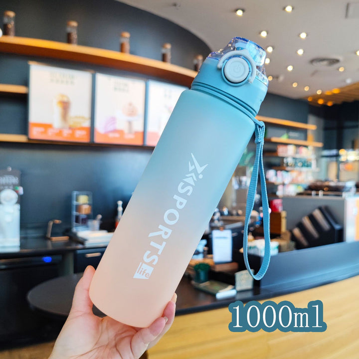 Women's Motivational Water Bottle with Unique Time Marking and Secure Closure Bowlift