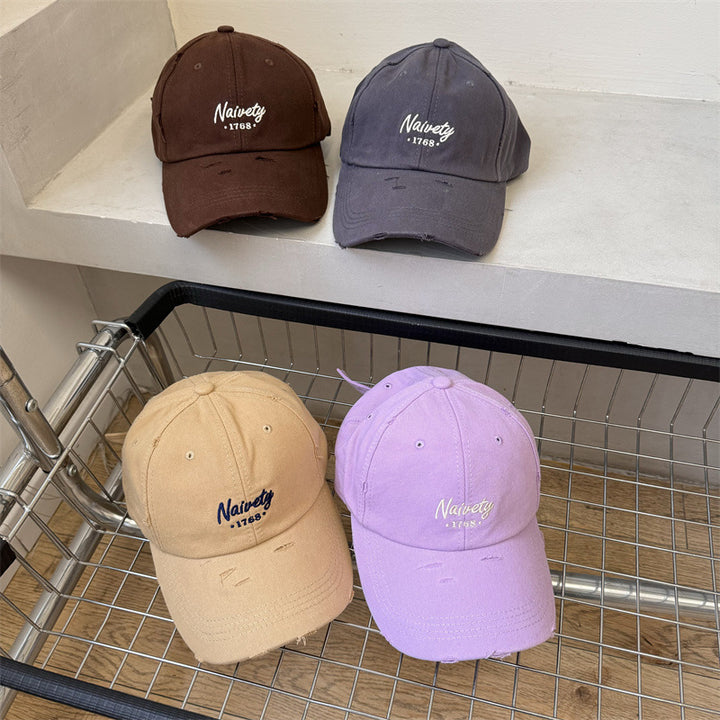 Men's Distressed Cotton Baseball Hat Bowlift