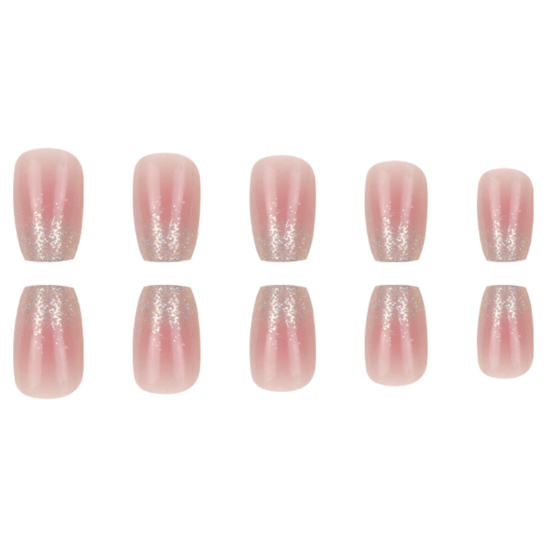 Long Glittered Ombre Press-On Nails Bowlift