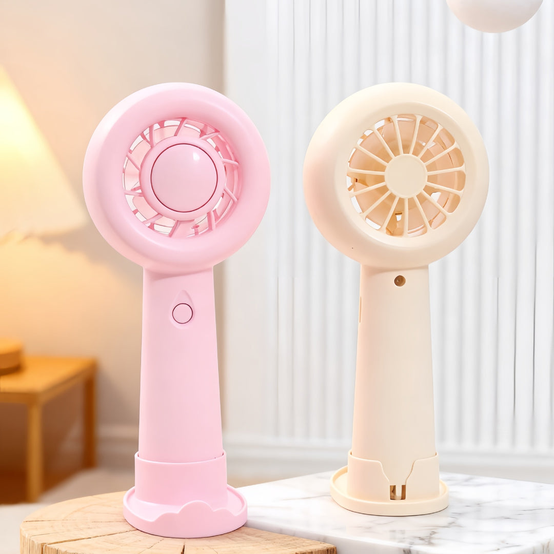 Ladies Portable Hand Fan with Ergonomic Design and USB Charging Function Bowlift