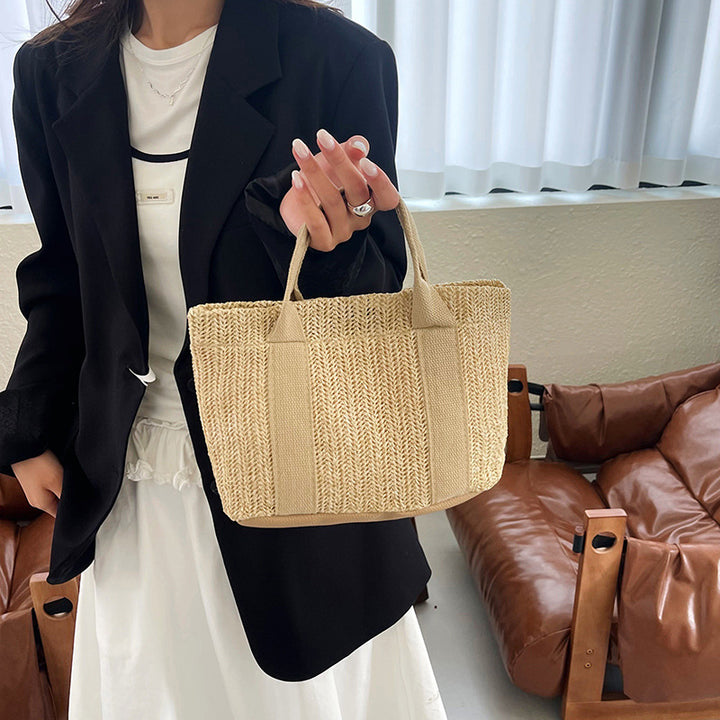 WoEco-Friendly Straw Beach Tote Bowlift