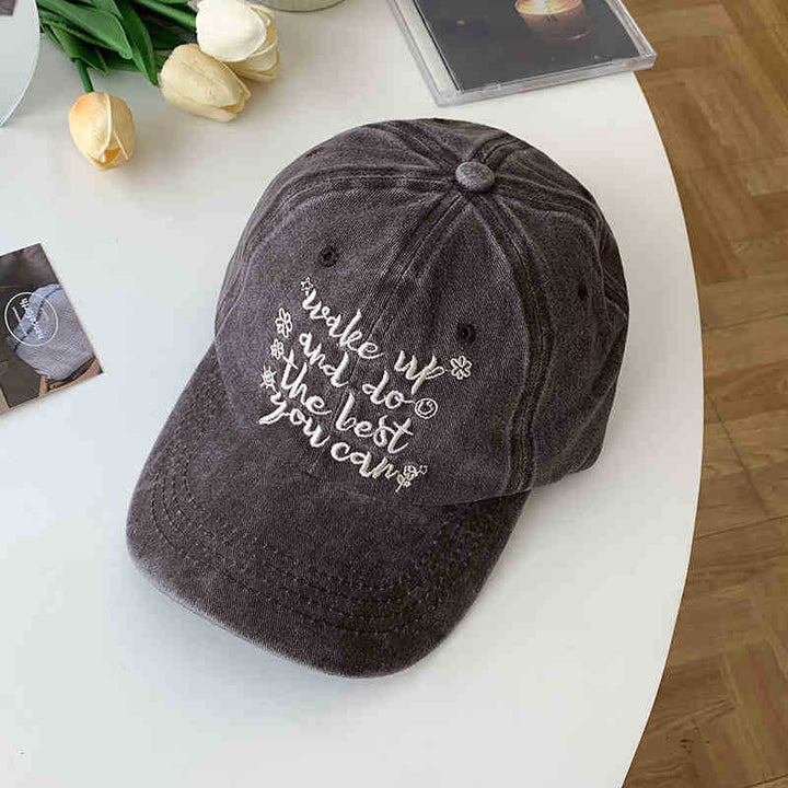 Women's Motivational Embroidered Cap Bowlift