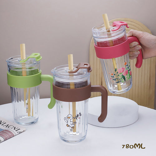 Ladies stable drinking cup with ergonomic handle and innovative silicone ring Bowlift