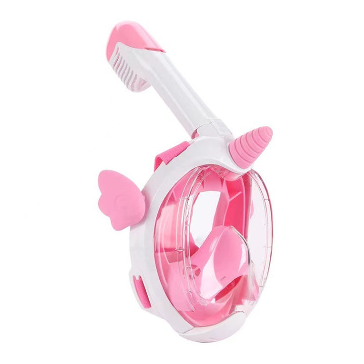 Diving mask with curved field of view and flexible silicone frame Bowlift