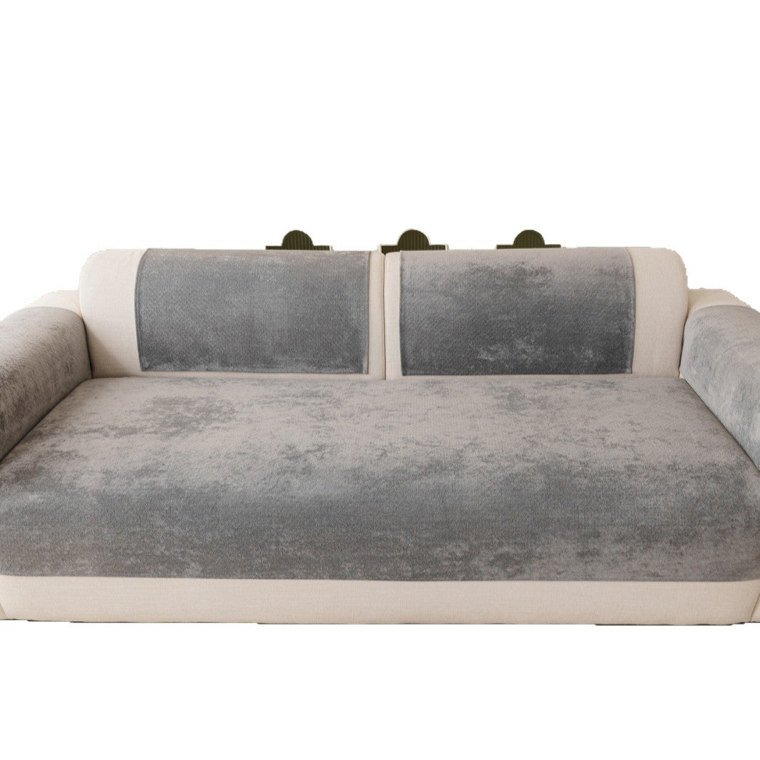 Stretch fitted reversible sofa slipcover with non slip backing and plush microfleece Bowlift
