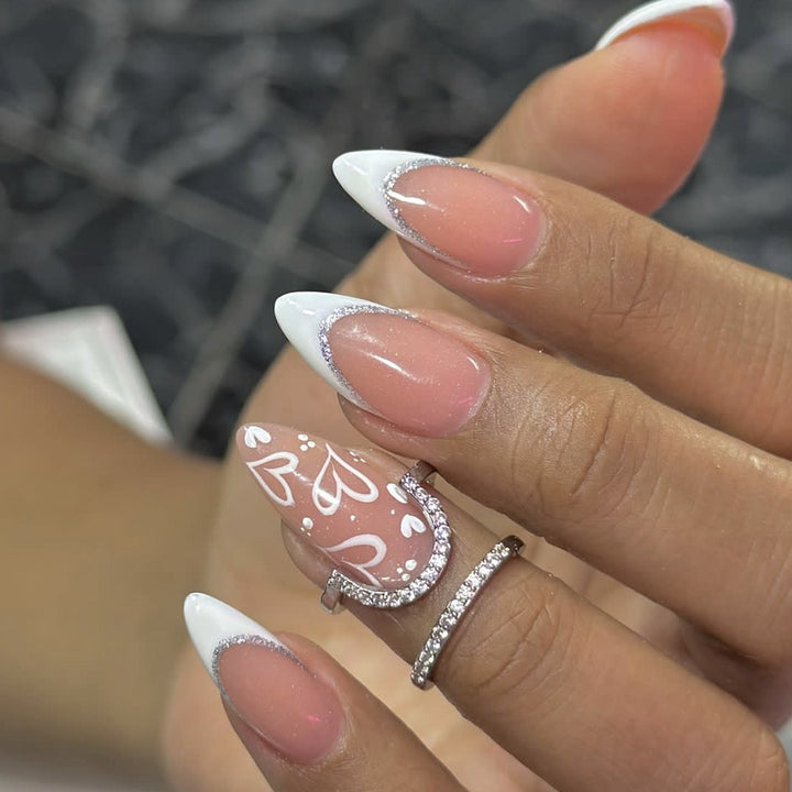 Elegant French Tip Acrylic Nail Art Bowlift