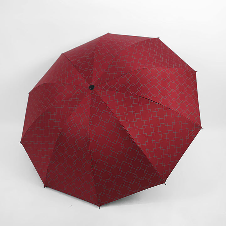 Women's Folding Umbrella with Modern Geometric Pattern Bowlift
