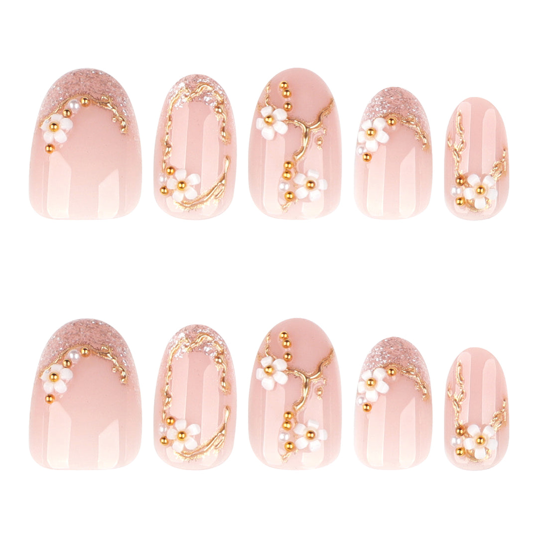 Artful and elegant nail art with floral elements Bowlift