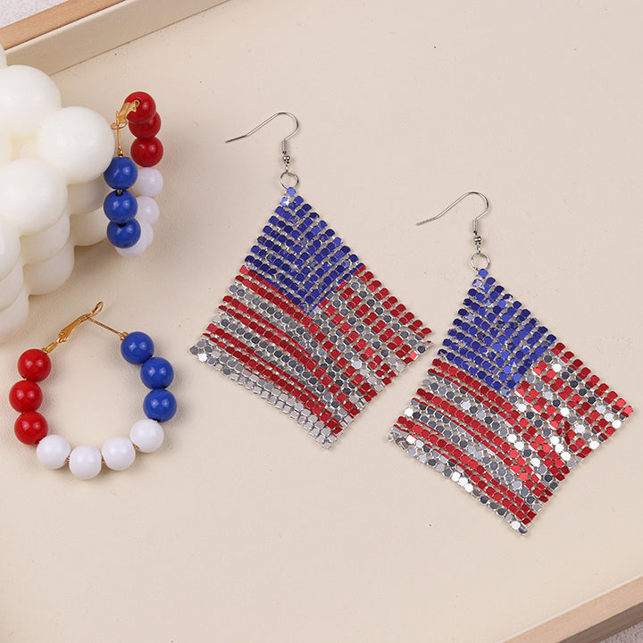 Women's nan chunky beaded hoop earrings with metal leverback clasp Bowlift