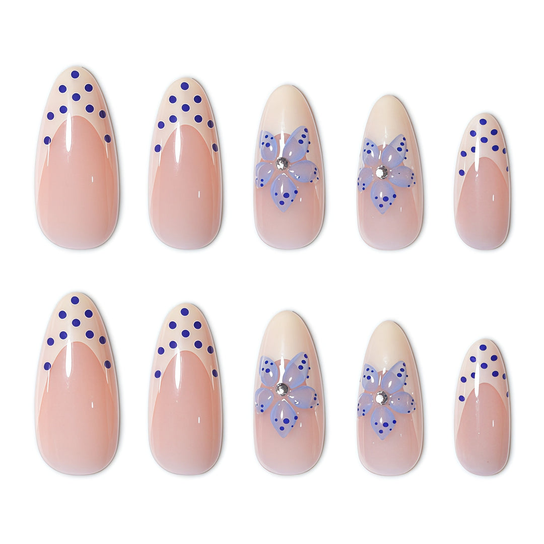 Floral Accent Pointed Nail Extensions Bowlift