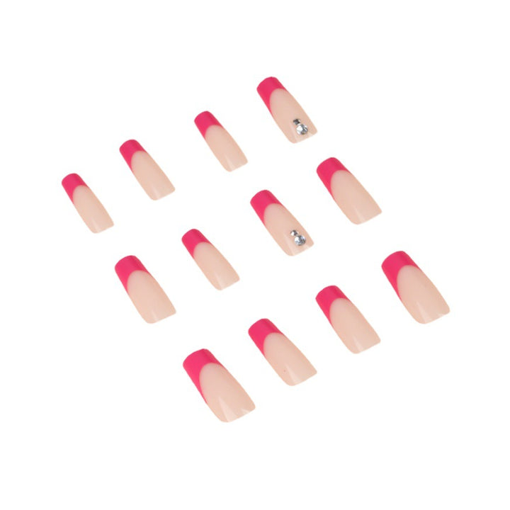 Elegant Almond-Shaped Nail Extensions with Rhinestone Accents Bowlift