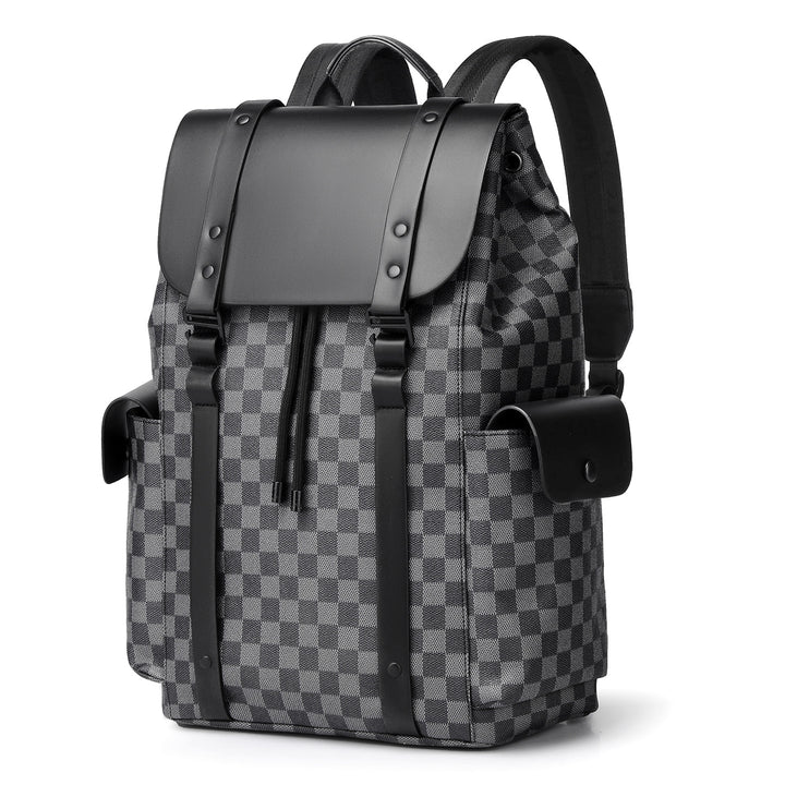 Vintage Checkered Pattern Backpack Bowlift