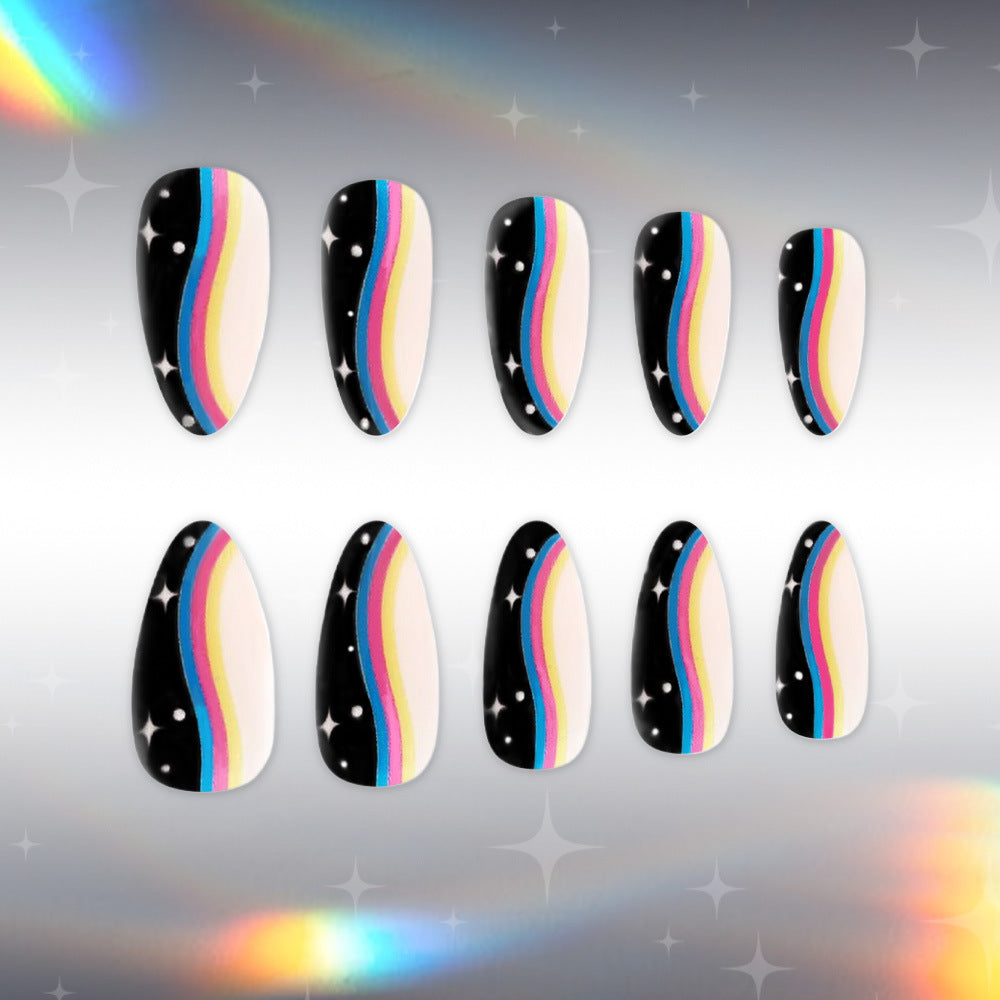 Artistic Ombre Press-On Nail Design Bowlift