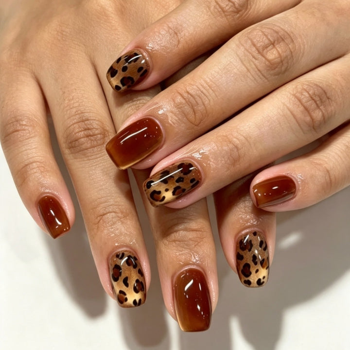 Glamorous Animal Print Press-On Nail Set Bowlift