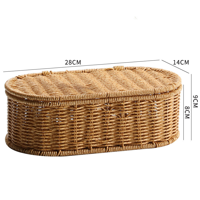 Unisex Oval Storage Basket with Handwoven Structure Bowlift