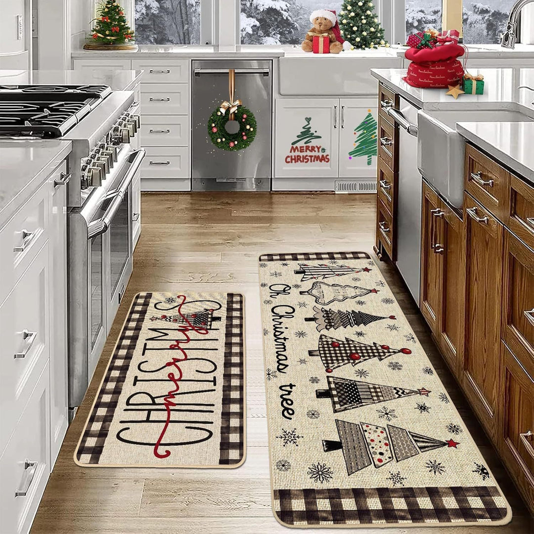 Festive Holiday Kitchen Runner Mat Bowlift