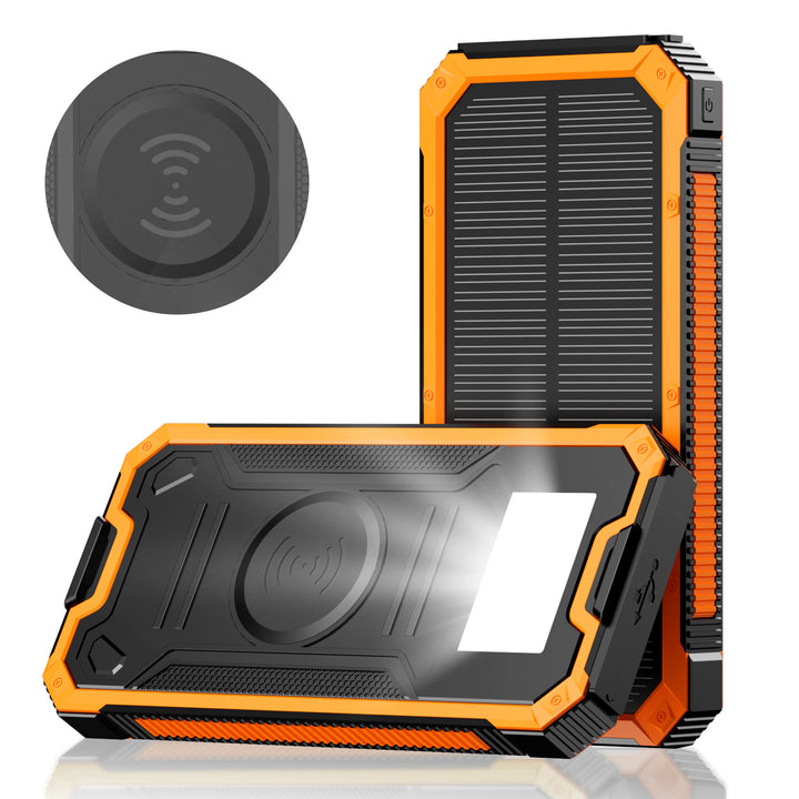 Portable Solar Power Bank with Fast Charging Function and Wireless Charging Adapter Bowlift
