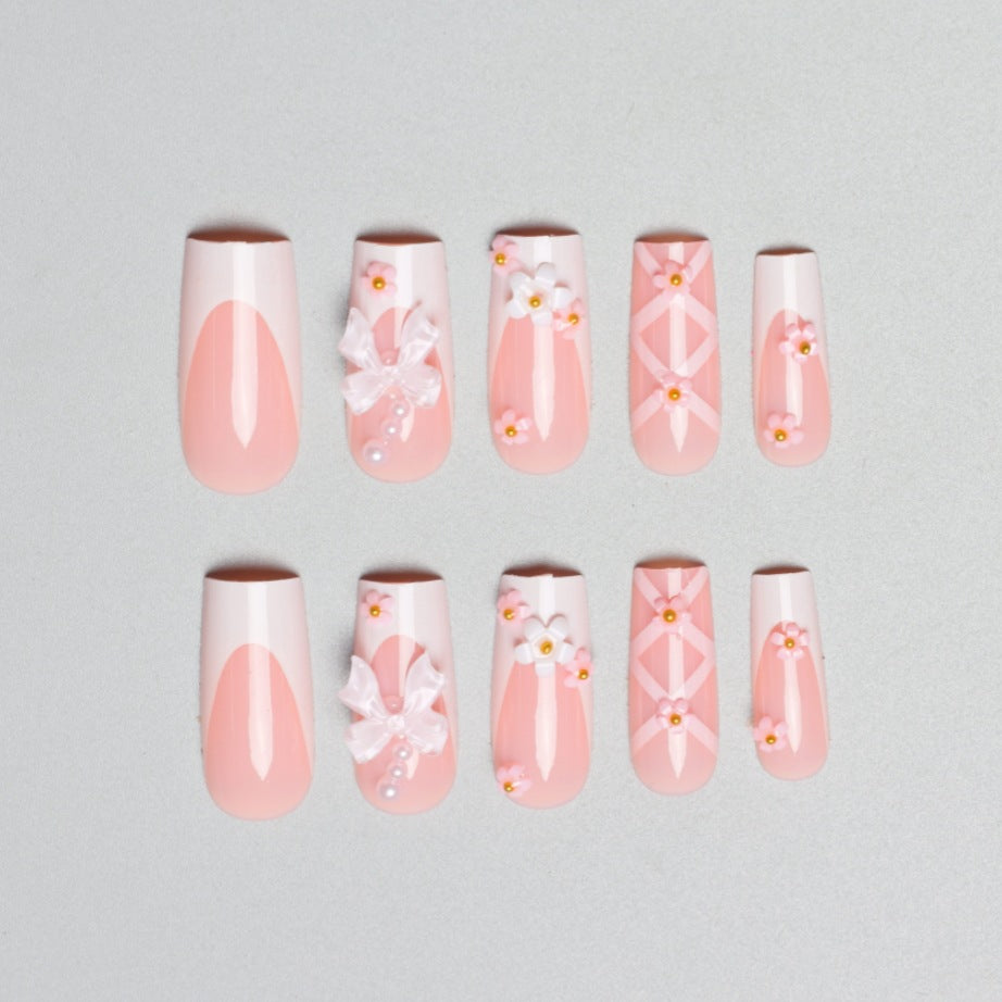 Decorative Floral and Bow Nail Extensions Bowlift