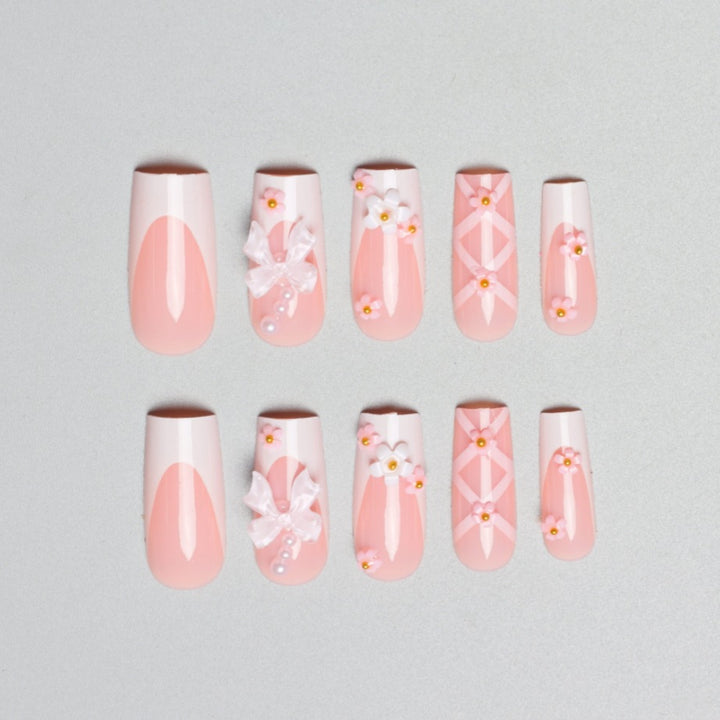 Decorative Floral and Bow Nail Extensions Bowlift