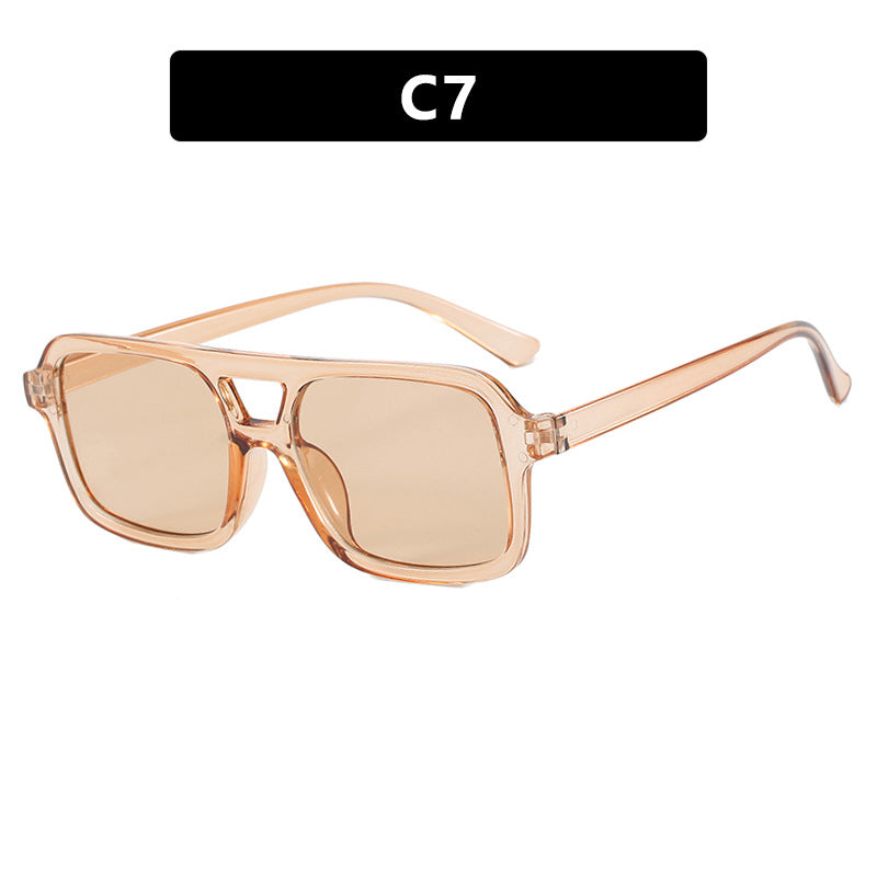 Women's fashionable square sunglasses made of transparent plastic Bowlift
