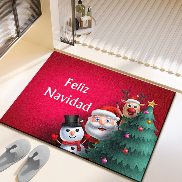 Festive Christmas-Themed Bath Mat Bowlift