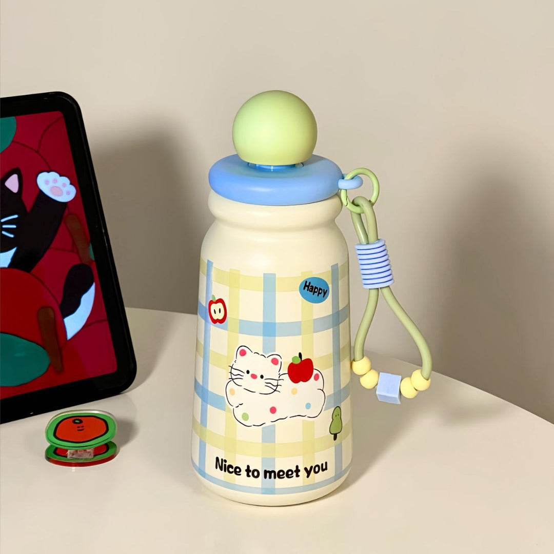 Women's Insulated Water Bottle with Playful Dog Design Bowlift