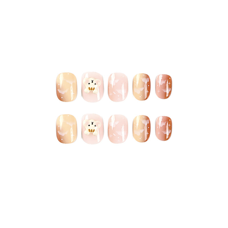 Artificial nail art with cloud design Bowlift