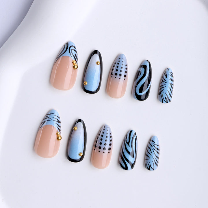 Artificial nails with modern animal design and glossy finish Bowlift