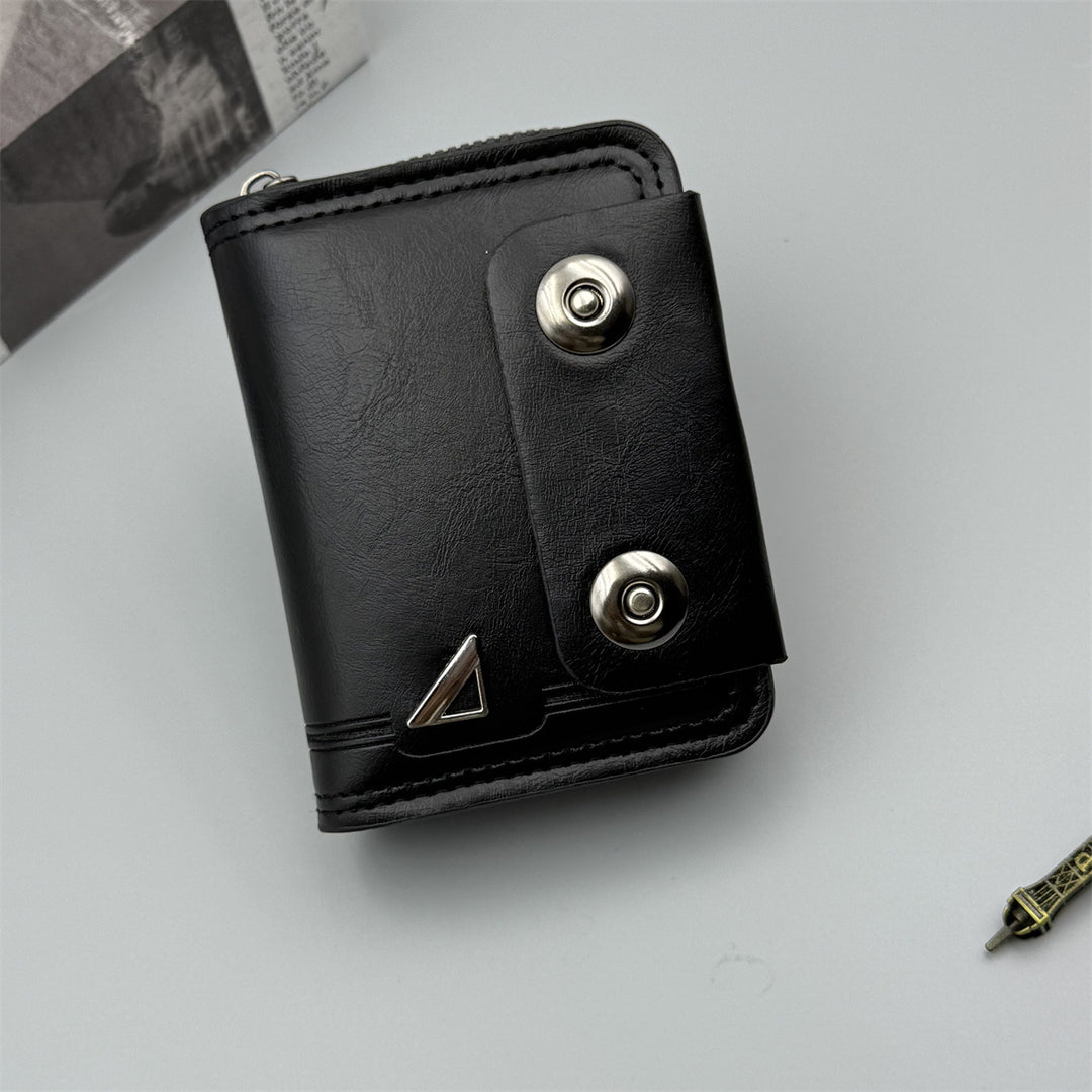Compact RFID-Blocking Leather Wallet
