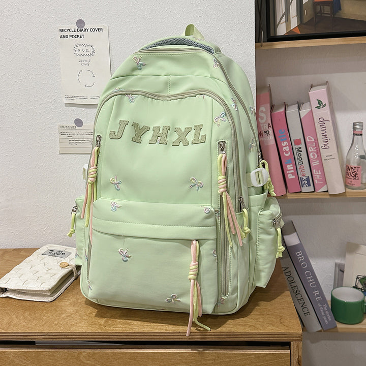 Decorative Embroidered Backpack Bowlift