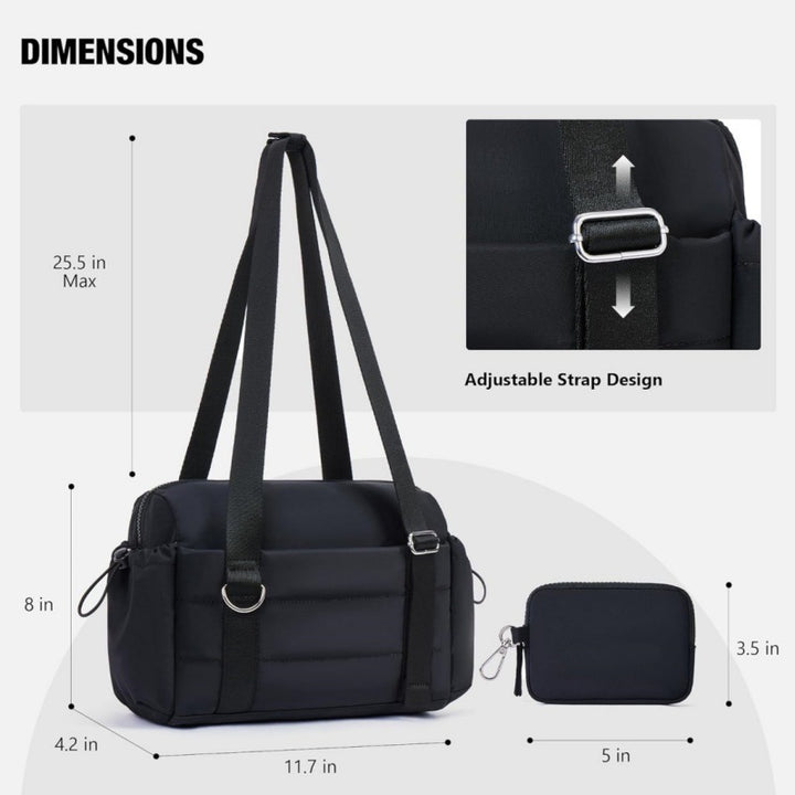 Multifunctional Shoulder Bag with Removable Organizer Bowlift