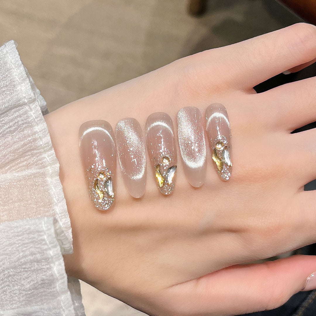 Glitter-Embellished Press-On Nail Extensions Bowlift