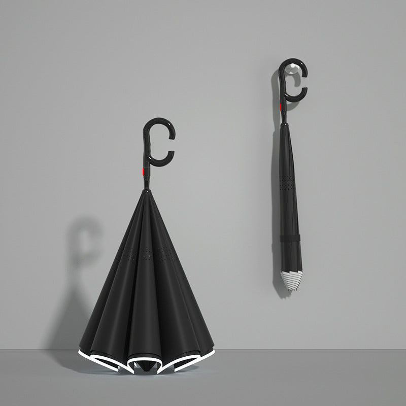 Ladies innovative mini folding umbrella with ergonomic handle Bowlift