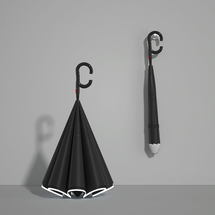 Ladies innovative mini folding umbrella with ergonomic handle Bowlift